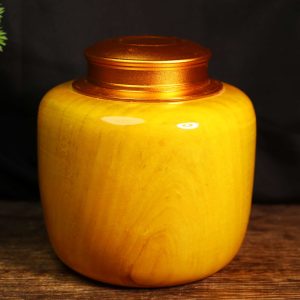 Natural old material jinshan bamboo wood water ripple tea jar