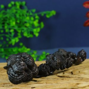 Collectible black agarwood shirole mushroom figurine