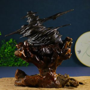 Natural old material worm-hole agate free-standing piece