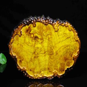 Natural aged golden thread nanmu tea tray decorative piece